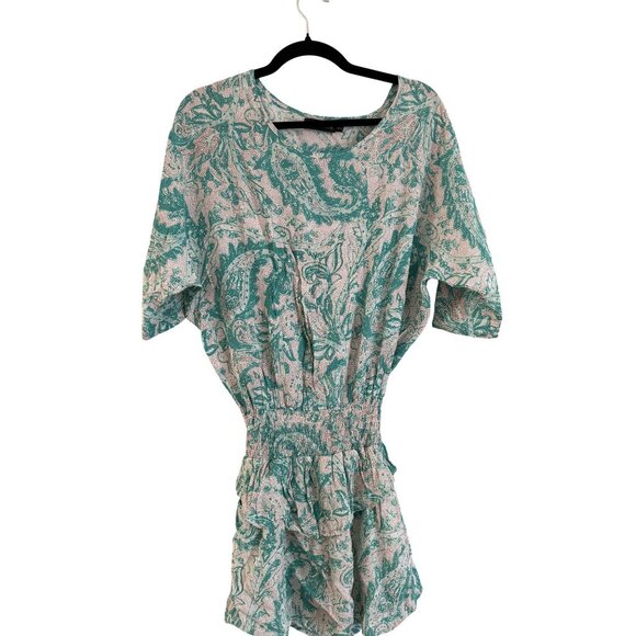 Antik Batik Smock Waisted Green Mini Dress Size S Small NEW [jb] - Picture 1 of 5